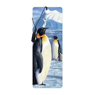 Abbildung von 3D LiveLife Lesezeichen Antarktische Majestät von Deluxebase. Ein Pinguin mit linsenförmigen Kunstwerken, lizenziert dem bekannten Künstler Robert Hautman