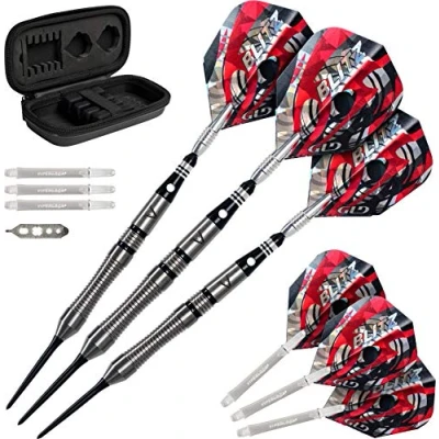 Abbildung von Viper 95% Tungsten Steel Tip with Case, Grams Blitz Dart Set mit Tasche, Wolfram, Stahlspitze, 22 g, Schwarz