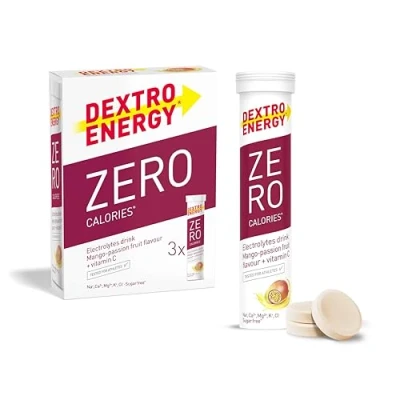 Abbildung von Dextro Energy Elektrolyte ohne Zucker Mango Passionfruit Flavour 1141 mg Elekrolyte, 60 Brausetabletten für Alltag und Sport, Magnesium, Calium, Calcium, Chlorid, Natrium, zuckerfrei, 3er Pack