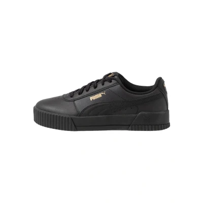 Abbildung von Puma Carina Sneaker low, Damen, Größe: 37, Black/team gold Leder und lederimitat