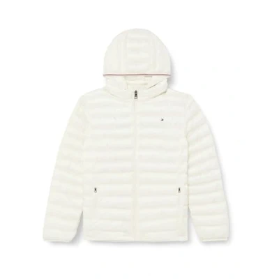 Abbildung von Tommy Hilfiger Damen Pufferjacke Curve Low Padded Global Stripe mit Kapuze, Beige (Ancient White), 46