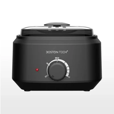 Abbildung von Elektrischer Wachswärmer für die professionelle Haarentfernung Heißwachsmaschine mit Wachs zu Hause geeignet Gesicht Arme Achseln und Beine, 500ml Modell HR101 (schwarz)