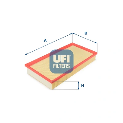 Abbildung von UFI 30.325.00 Luftfilter 39,6mm 197mm 224,2mm Filtereinsatz HONDA: CIVIC 8 Hatchback,