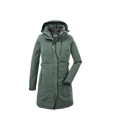 Abbildung von killtec Damen Funktionsparka/Parka mit abzippbarer Kapuze KOW 165 WMN PRK, grüngrau, 36, 37726 000, grün/grau