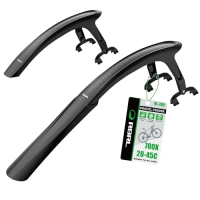 Abbildung von RBRL Fahrrad Schutzblech Set, Universal 28 Zoll, Verstellbarer und einfach zu installierender Mudguard (Radschutz für Gravelbikes, Rennräder)