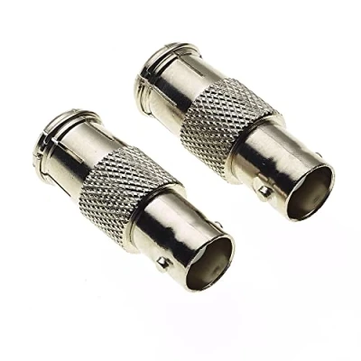 Abbildung von BNC Buchse zu TV Koaxialbuchse Steckeradapter, 50 Ohm, vernickeltes Messinggehäuse Stecker Adapter, Koaxialadapter 2, für Wi Fi Radios Externer Antennenanschluss 2 Stück