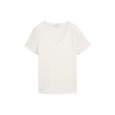 Abbildung von TOM Tailor MIT Vausschnitt Tshirt print, Damen, Größe: Large, Whisper white
