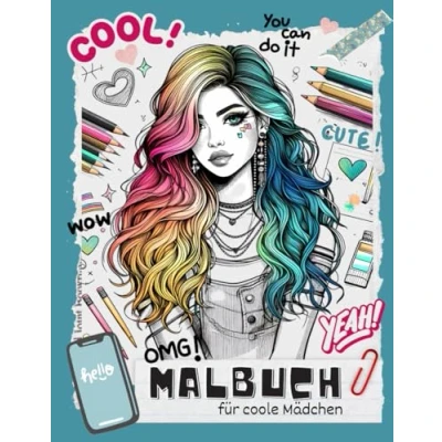 Abbildung von Malbuch für coole Mädchen ab 12 Jahren: Tolles Geschenk und Teenager 50 einzigartigen Motive zum Ausmalen Entspannen