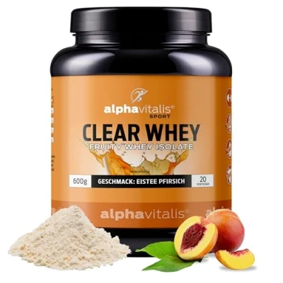 Abbildung von Clear Whey Isolat Pulver 600g mit fruchtigem Geschmack (Eistee Pfirsich, 600g) Isolate