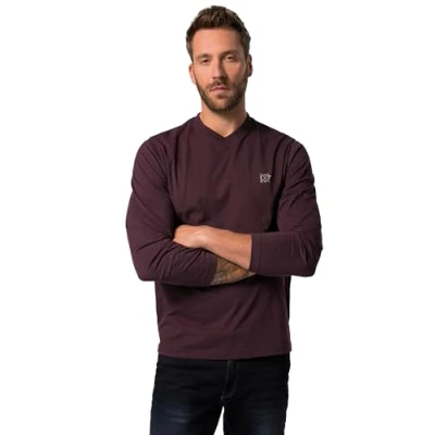 Abbildung von JP1880 COL V Langarmshirt, Herren, Größe: 3XL, Aubergine