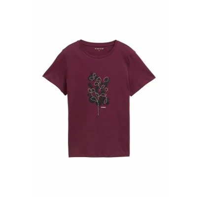 Abbildung von TOM Tailor Tshirt print, Damen, Größe: XS, Bordeaux red