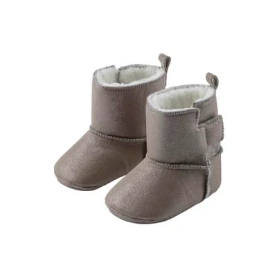 Abbildung von Sterntaler Babyschuh aus gewebtem Velour, Mädchen mit aufgenähter und rutschfester Sohle Klettverschluss gefüttert Teddyflausch, beige, 20