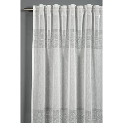 Abbildung von GARDINIA Vorhang mit verdeckten Schlaufen und Gardinenband, Lichtdurchlässig, Sichtschutz, Blendschutz, Transparent, Gardine Etamine, Natur, 140 x 245 cm