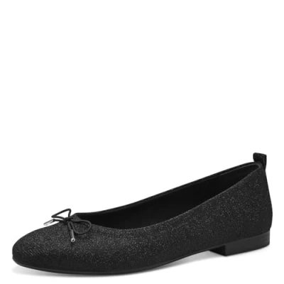 Abbildung von Tamaris Damen Ballerinas Textil Vegan; BLACK GLAM/schwarz; 37