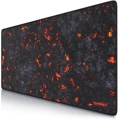 Abbildung von Titanwolf XXL Speed Gaming Mauspad Lava 900x400 mm Mousepad Tischunterlage Large Size verbessert Präzision und Geschwindigkeit