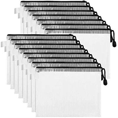 Abbildung von Belle Vous Große Plastik Dokumententasche Reißverschluss Mappe Transparent (15Stk) Dokumentenmappe A4 Sammelmappe Sichtmappe Wasserdichte Reiseunterlagen Mappe, Organizer für Dokumente