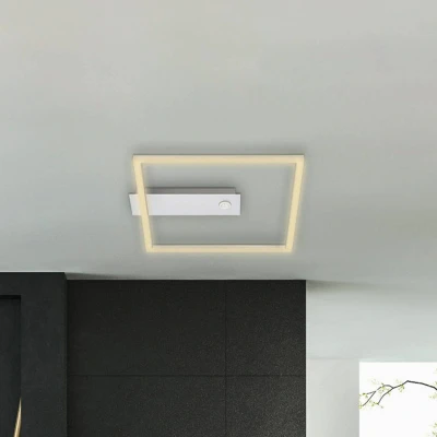 Abbildung von BRILONER LED Deckenlampe Frame, Deckenleuchte mit warmweißer Lichtfarbe, Lampe Sensor, Wohnzimmerlampe, Schlafzimmerlampe, 320x300x50 mm (LxBxH), Aluminiumfarbig, Silber
