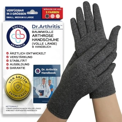 Abbildung von Von Ärzten Entworfen, Arthrose Handschuhe, Weiche Kompressionshandschuhe, Arthritis Handschuhe für Damen/Herren, Volle Raynauds Krankheit und Karpaltunnel [Grau,