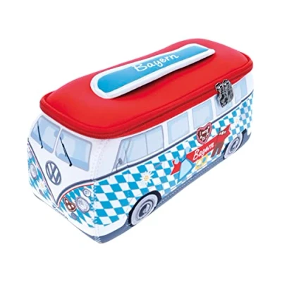 Abbildung von BRISA VW Collection Volkswagen Neopren Universal Schmink Kosmetik Kultur Reise Apotheke Tasche Beutel im T1 Bulli Bus Design (Bayern/Bunt/Groß)