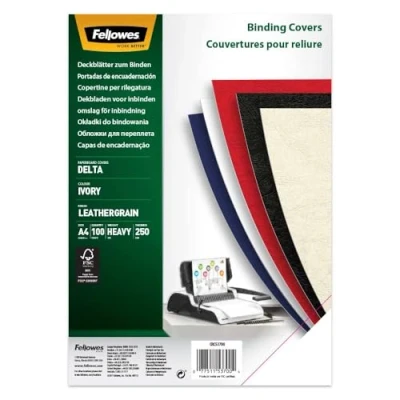 Abbildung von Fellowes Präsentationsdeckblätter Delta (Lederstruktur), 250g/m², elfenbein