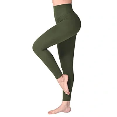 Abbildung von SINOPHANT Leggings Damen High Waist Blickdicht Leggins mit Bauchkontrolle für Sport Yoga Gym(1 Armee grün,S M)