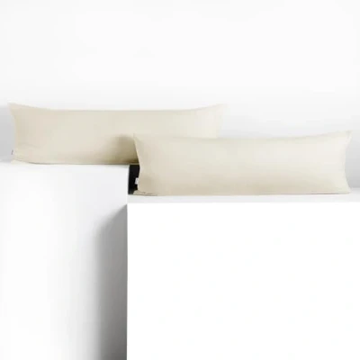 Abbildung von DecoKing 2 Kissenbezüge 40x145 cm Jersey Baumwolle Reißverschluss Ecru Amber