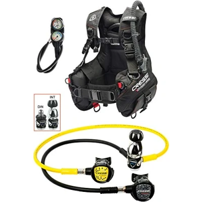 Abbildung von Cressi 1946 Tauch Scuba Diving Set Start Pro Int, Schwarz, M, IY721802