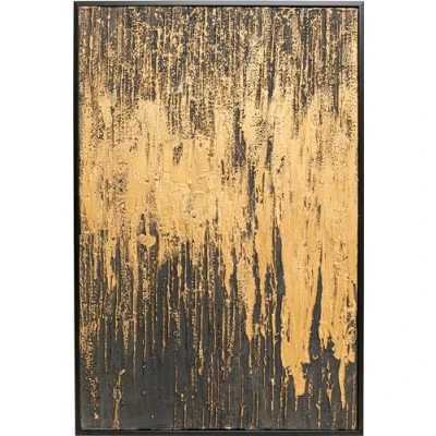 Abbildung von Kare Design Leinwandbild Abstract, Schwarz, Wandbild mit Rahmen, Massivholz Acrylfarbe, handgemalt, Unikat, Abstrakt, Modern, Wohnzimmer, Schlafzimmer, Flur, 120x80 cm (L/B)