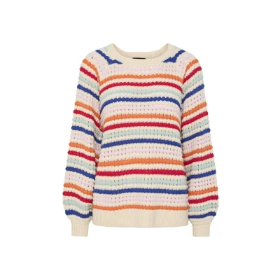 Abbildung von Pieces Pcdosla O NECK Strickpullover, Damen, Größe: Medium, Birch