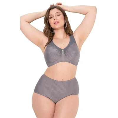 Abbildung von Ulla Popken Kelly Tshirt BH, Damen, Größe: 95F, Concrete gray