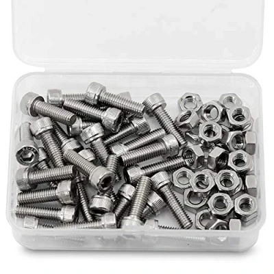 Abbildung von M6*10mm 40 Stück Innensechskantschraube und Mutter Kombinationsbox 18 8 Edelstahl Zylinderschrauben mit Innensechskant