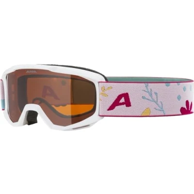 Abbildung von ALPINA PINEY Beschlagfreie, Extrem Robuste &amp; Bruchsichere Skibrille Mit 100% UV Schutz Für Kinder, white flower matt, One Size