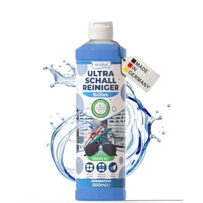 Abbildung von Qindoo Brillenreiniger Ultraschall I für Brillen putzen Ultraschall, Konzentrat, Reinigung von im Ultraschallreinigungsgerät (500 ml)