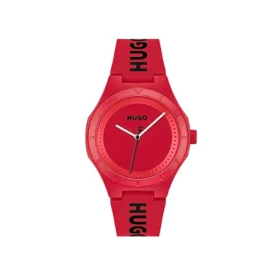 Abbildung von HUGO Uhr, Herren, Größe: One Size, rot silber