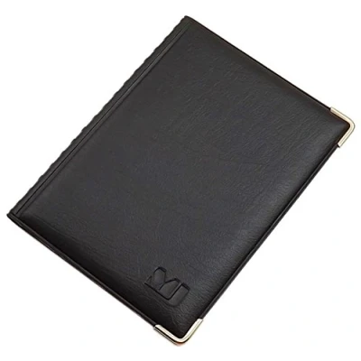 Abbildung von Exclusives Ausweisetui / Ausweishülle Kreditkartenetui mit Schutzecken aus Metall 4 Fächer MJ Design Germany Made in EU Designs (Design Schwarz)