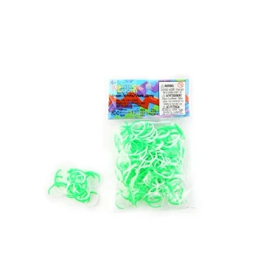 Abbildung von Rainbow Loom Haargummis, zweifarbig, Grün/Weiß