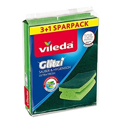 Abbildung von Vileda Glitzi Sauber &amp; Hygienisch Reinigungsschwamm, 4er Pack, Grün