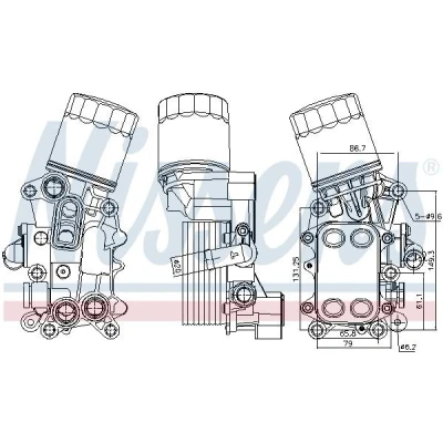 Abbildung von NISSENS 91311 Ölkühler mit Ölfiltergehäuse Filter VOLKSWAGEN: Polo V Hatchback