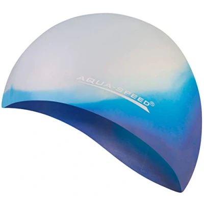 Abbildung von Aqua Speed Bunt Schwimmhaube wasserdicht + Kleines Mikrofaserhandtuch Damen &amp; Herren Bademütze Badehaube Badekappe Swim Hat Schwimmmütze für Mädchen Jungen Kinder 19. / 42
