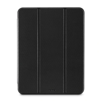 Abbildung von Hama Tablet Hülle für Apple iPad 10.9&quot; 2022 (kratzfeste robust stoßfester Schutzrahmen, Ständer 2 Stufen Case m. Stifthalter, Kamera /Displayschutz) durchsichtig/schwarz