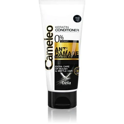 Abbildung von Cameleo Keratin Spülung für Geschädigtes, Trockenes, Sprödes Haar Regenerierende Reparaturbehandlung &amp; Pflege mit biomimetischem Arganöl Hitzeschutz salz frei 200ml