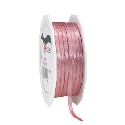 Abbildung von PRÄSENT C.E. Pattberg Satin Altrosa, 50 m Satinband zum Einpacken von Geschenken, 3 mm Breite, Geschenkband Dekorieren &amp; Basteln, Dekoband, Anlass