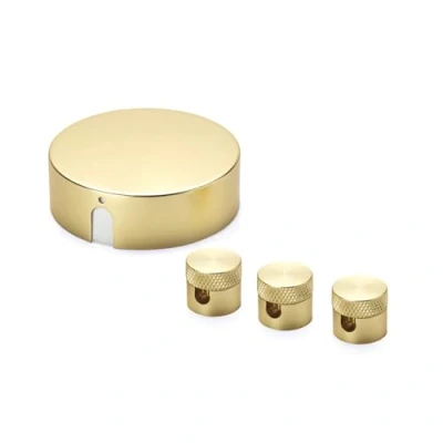 Abbildung von ORION LIGHTSTYLE Verteilerset mit Verteilerdose inkl. 3 Pins Deckenpin Baldachin Deckendose Rosette Abzweigdose Abdeckung Messing Gold