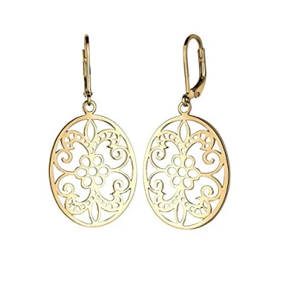 Abbildung von Elli Ornament Floral Ohrringe goldcoloured, Damen, Größe: One Size, Gold coloured