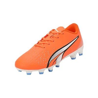 Abbildung von PUMA Play FG/AG JR Fussballschuh, Ultra ORANGE White Blue Glimmer, 35.5 EU