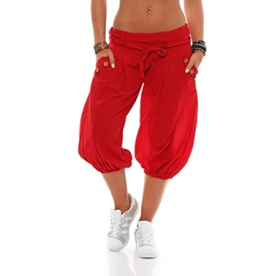 Abbildung von Malito Damen Haremshose Pumphose aus Baumwolle Leichte Stoffhose Kurze Sommerhose für warme Tage Aladinhose Sport und Freizeit 3416 (Jeansblau)