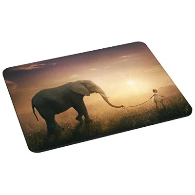 Abbildung von Pedea Gaming und Office Mauspad 220 x 180 mm mit Vernähten Rändern Rutschfester Unterseite, Elephant