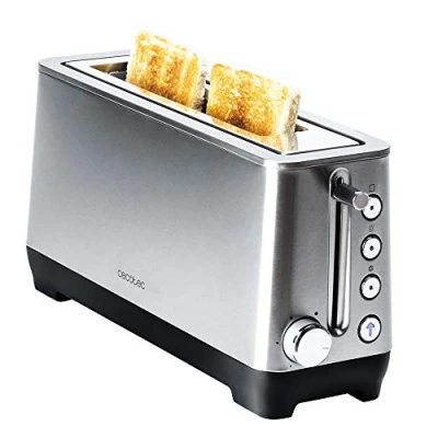 Abbildung von Cecotec Toaster BigToast Extra. Extra breiter, langer Steckplatz, Leistung 1100 W, 4 voreingestellte Funktionen, 6 Leistungsstufen
