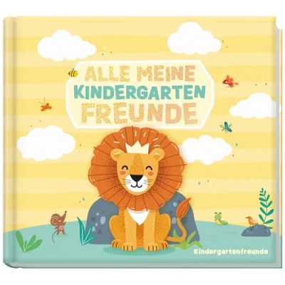 Abbildung von Freundebuch Kindergarten &quot;Löwe&quot; Alle meine Kindergartenfreunde: Freundealbum zum Malen, Ankreuzen, Ausfüllen nachhaltig &amp; klimafreundlich
