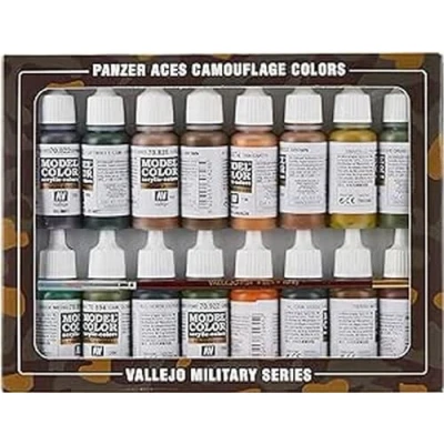 Abbildung von Vallejo 070179 Farbset, Panzer Aces Tarnungen, 16 x 17 ml